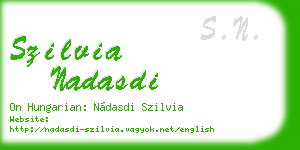 szilvia nadasdi business card